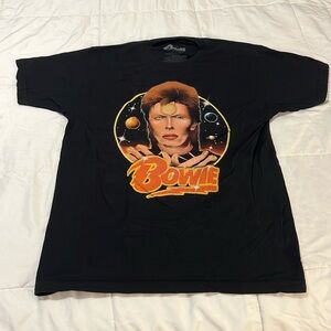Black short sleeve David Bowie t shirt
